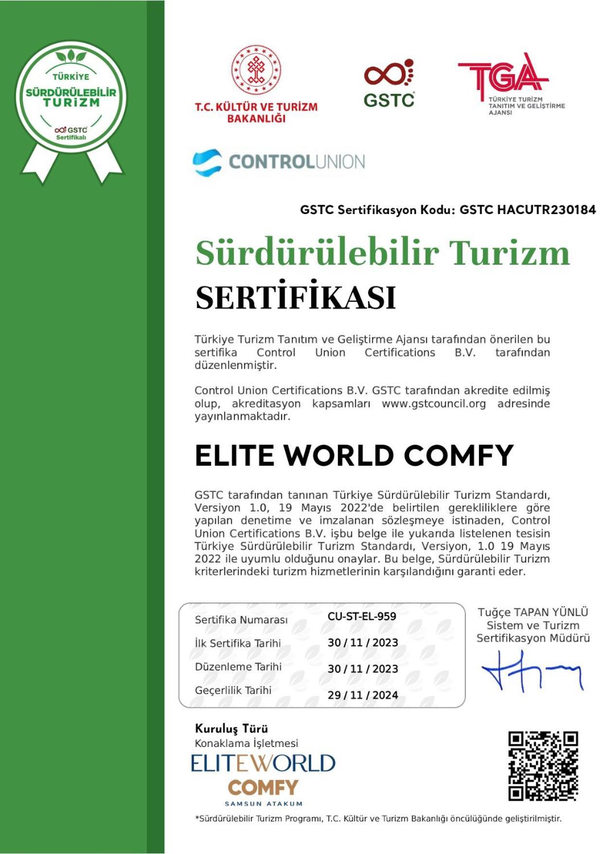 Elite World Comfy Samsun Hotel
