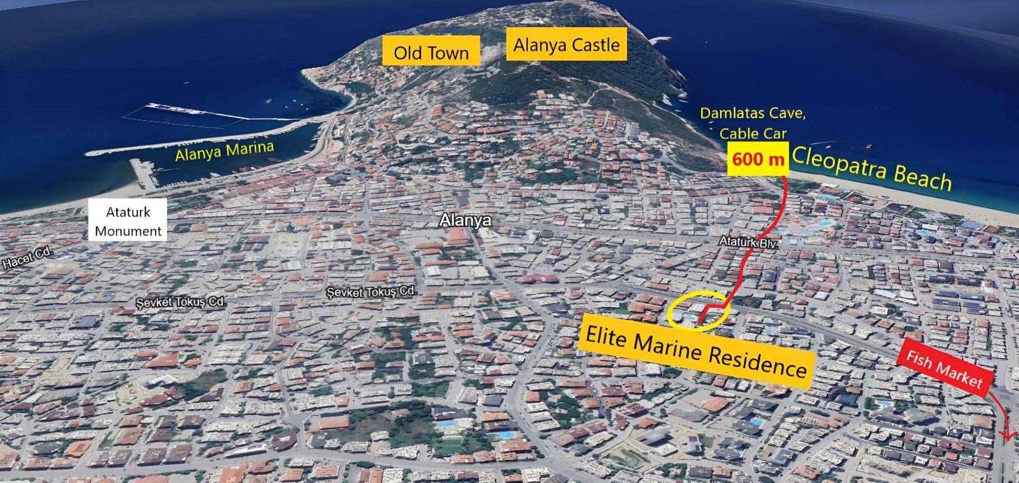 Elite Marine - Cleopatra, Center Apartment Alanya